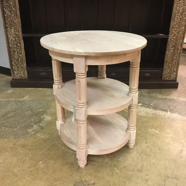 Round Side Table with Two Shelves Nadeau Alexandria
