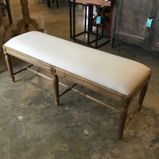 Upholstered Bench with Fluted Legs Nadeau Atlanta