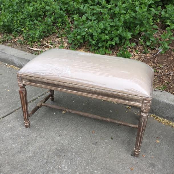 Small Upholstered Bench with Fluted Legs Nadeau Atlanta