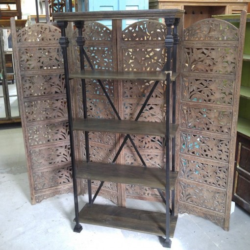 Iron and Wood Bookcase | Nadeau Charlotte