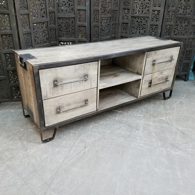 Iron And Wood Tv Stand Nadeau Charlotte