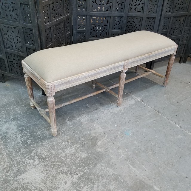 Upholstered Bench with Fluted Legs Nadeau Charlotte