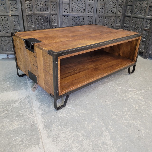 Glass Top Coffee Table with Drawers Nadeau Charlotte