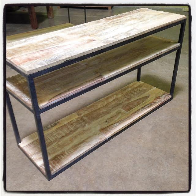 Iron and Wood Console Table Nadeau Dallas