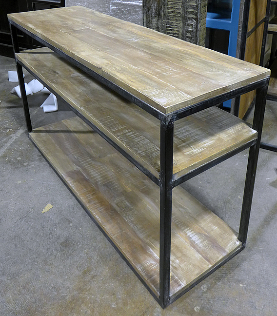 Iron and Wood Console Table Nadeau Dallas