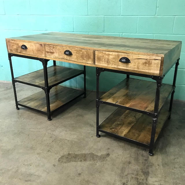 Iron and Wood Desk Nadeau Dallas