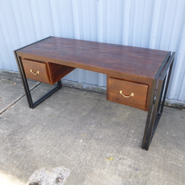 Iron and Wood Desk Nadeau Houston