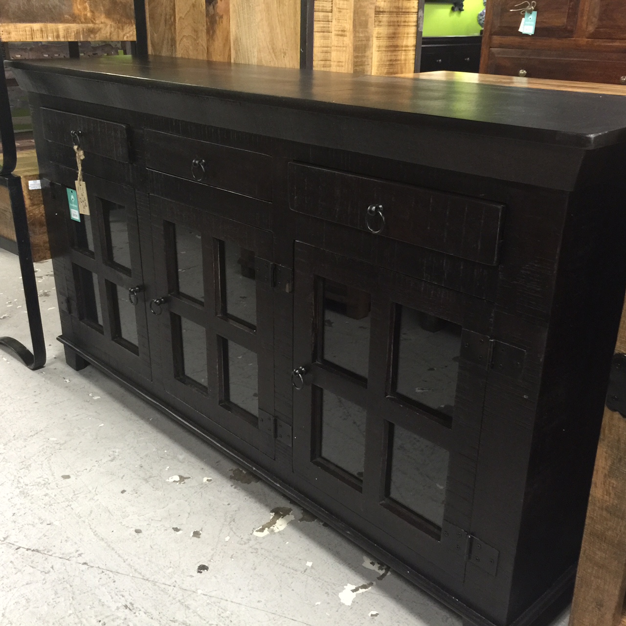 1280 #9A7B31 Industrial Buffet With Glass Doors And Metal Accents Nadeau save image Commercial Doors Nashville 37671280