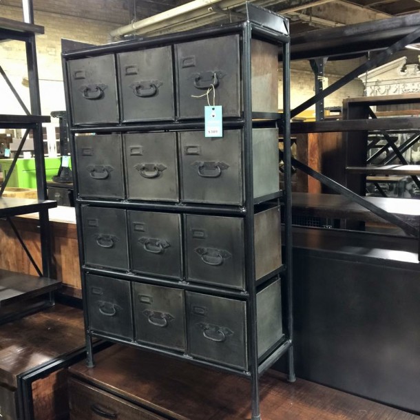 Industrial Dresser with Metal Drawers Nadeau Raleigh