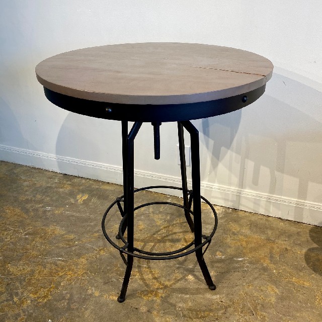 Round Coffee Table Iron and Wood Nadeau Austin