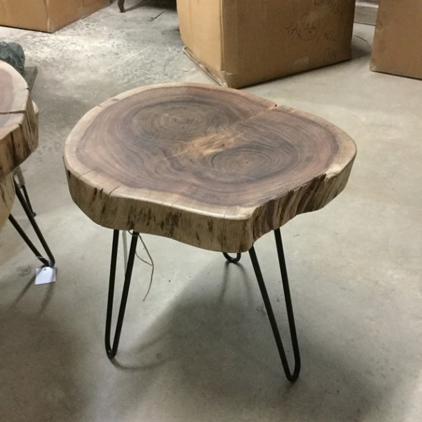 Wood Table With Iron Base Nadeau Miami