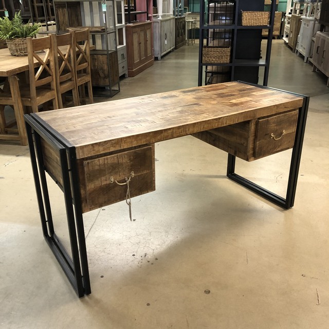 Iron and Wood Desk Nadeau Miami