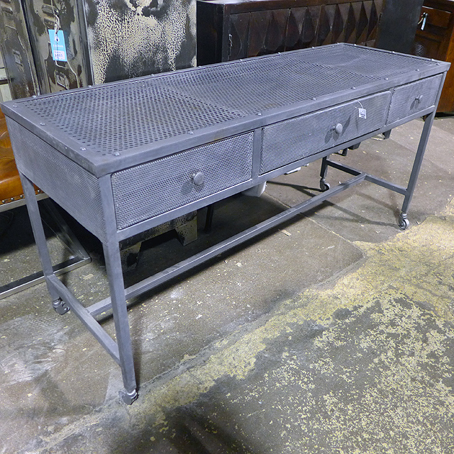 Iron Console Table with Three Drawers Nadeau Chicago