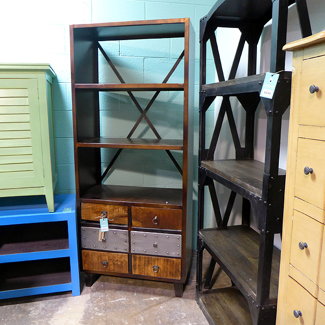 Iron and Wood Bookcase Nadeau Chicago