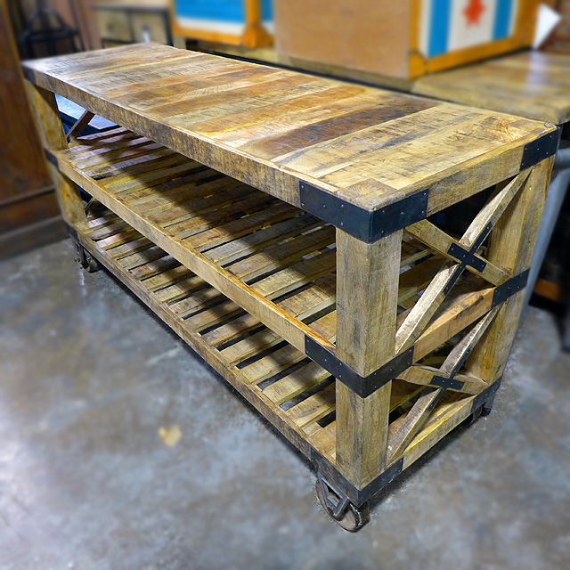 Three Shelf Table with Wheels Nadeau Chicago