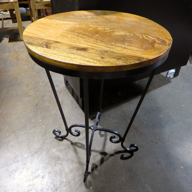 Iron and Wood Side Table Nadeau Chicago