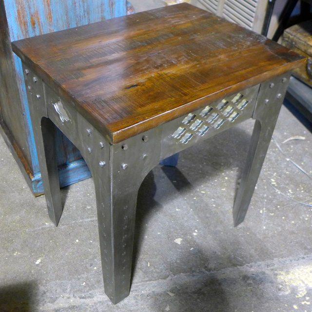 Iron and Wood End Table Nadeau Chicago