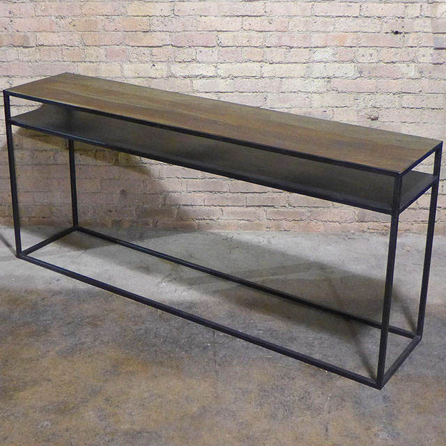 Iron and Wood Console Table Nadeau Chicago